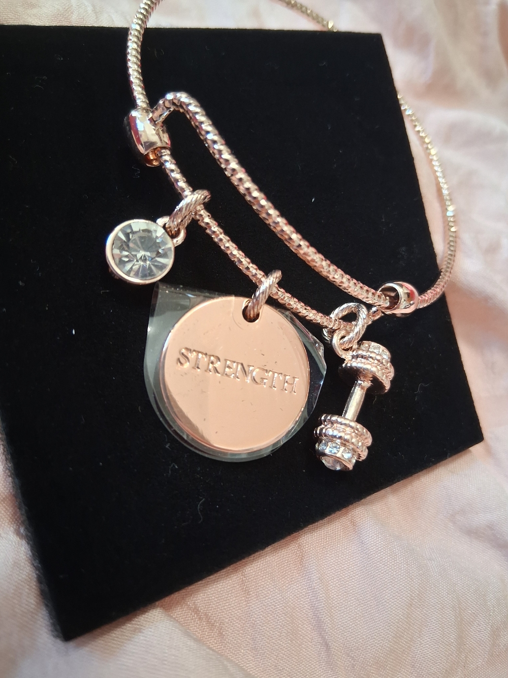 Mary Kay Rose Gold Tone Strength Charm Bracelet Set